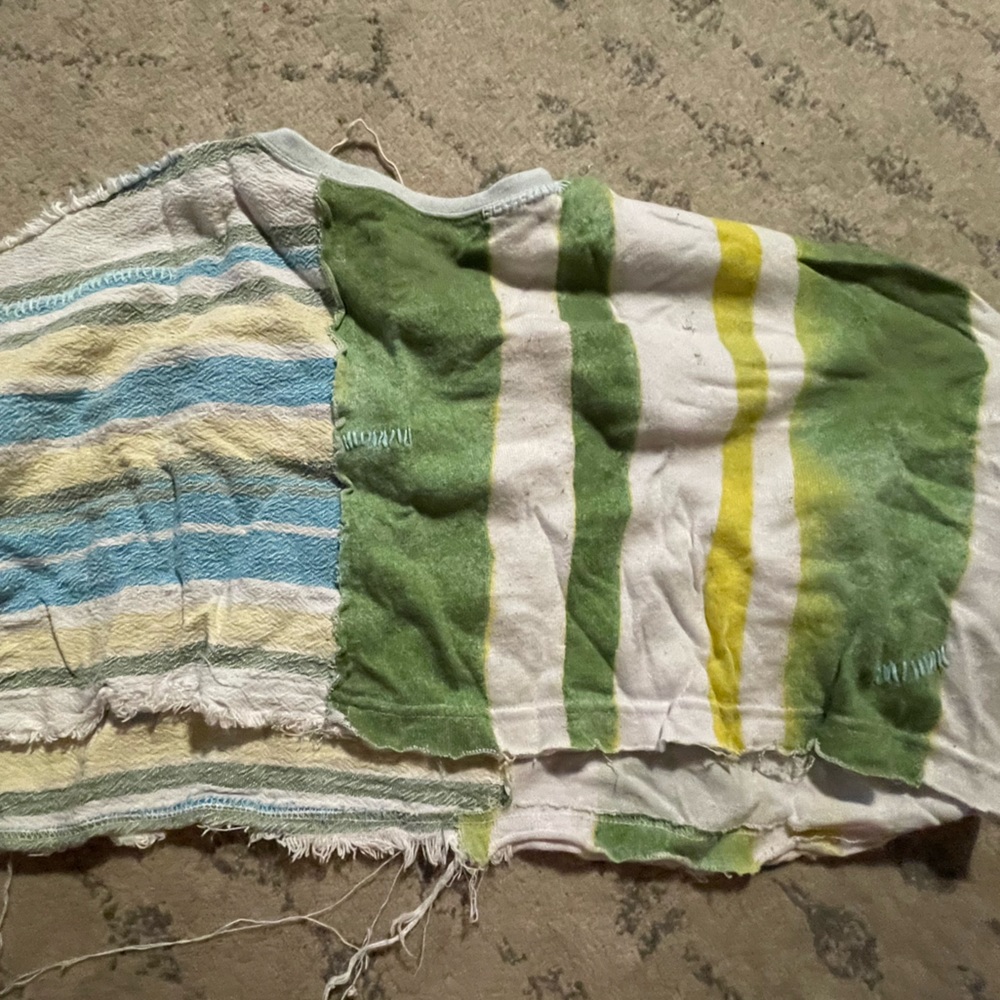 super distressed free people textile shirt